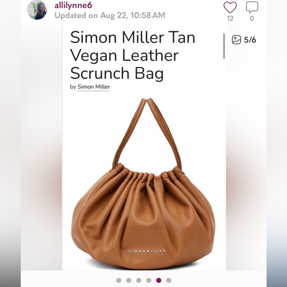 Simon Miller Tan Vegan Leather Scrunch Bag